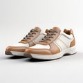 Casual Brown And White Sneakers 3d Model Preview