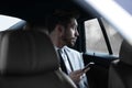 Handsome business man in car. Royalty Free Stock Photo