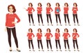 Casual business woman character set