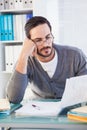 Casual businessman working at his desk Royalty Free Stock Photo