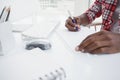 Casual businessman writing notes on paper Royalty Free Stock Photo