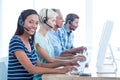 Casual call centre workers in the office Royalty Free Stock Photo