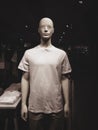 Casual clothing store, male dummy in t-shirt, closeup Royalty Free Stock Photo