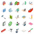 Casual conversation icons set, isometric style Royalty Free Stock Photo