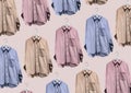 Casual corduroy shirts with pocket on a hanger isolated Royalty Free Stock Photo