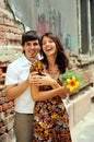 Casual couple in love Royalty Free Stock Photo