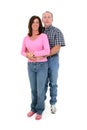 Casual Couple Standing Together Over White Royalty Free Stock Photo