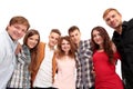 Casual group of excited friends Royalty Free Stock Photo