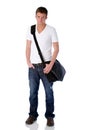 Casual guy with laptop bag