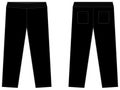 Casual jersey pants / sweat pants template vector illustration / black