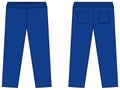 Casual jersey pants / sweat pants template vector illustration / blue