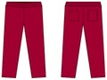 Casual jersey pants / sweat pants template vector illustration / red