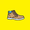 Casual leather boot line icon