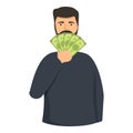 Casual lobbyist icon cartoon vector. Business money