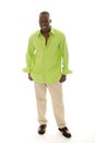 Casual Man In Bright Green Shirt Royalty Free Stock Photo