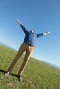 Casual man outdoors with arms opened