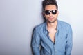 Casual man portrait with sunglasses Royalty Free Stock Photo