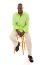 Casual Man Sitting On Stool Royalty Free Stock Photo