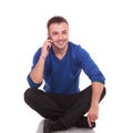 Casual man speaking on the phone Royalty Free Stock Photo