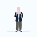 Casual mature man standing pose smiling senior gray hair person wearing trendy clothes male cartoon character full