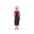 Casual mature woman standing pose smiling senior african american lady wearing trendy clothes female cartoon character