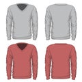 Casual mens v-neck sweatshirt vector