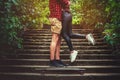 Casual moder young skateboarders couple posing on footway. Royalty Free Stock Photo