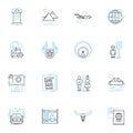 Casual pace linear icons set. Leisurely, Relaxed, Easygoing, Unhurried, Laid-back, Comfortable, Mellow line vector and