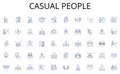 Casual people line icons collection. Innovation, Technology, Wireless, Smart, Portable, Convenience, Futuristic vector