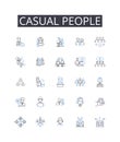 Casual people line icons collection. Squadgoals, Friendship, Loyalty, Unity, Sisterhood, Positivity, Confidence vector