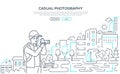 Casual photography - line design style web banner