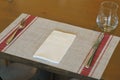 Casual restaurant dining table set up, with dark brown color theam