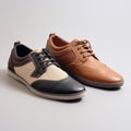 Casual Shoes For Autumn And Winter White Background Leather And Suede Fusion