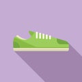 Casual sneaker icon flat vector. Sport shoe