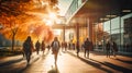 Students Walking to Class in Vibrant University Life a Diverse Academic Environment, Generative Ai Royalty Free Stock Photo