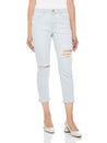 Casual Summer Pants Women High Waist Trousers for Women , Woman in tight jeans and heels, white background