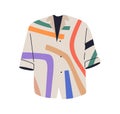 Casual summer shirt, garment. Modern blouse with abstract print, colorful pattern. Cotton clothes, unisex wearing Royalty Free Stock Photo