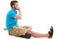 Casual Teen Speaking on Cellphone Royalty Free Stock Photo