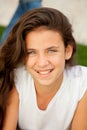 Casual teenager girl lying on the grass Royalty Free Stock Photo