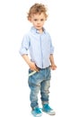 Casual toddler boy with blond hair Royalty Free Stock Photo