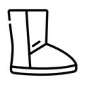 Casual ugg boot icon, outline style