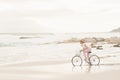 Casual woman on a bike ride Royalty Free Stock Photo