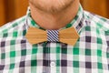 Casual wooden bowtie Royalty Free Stock Photo