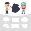 Casually Dressed Characters with a Speech Bubbles Royalty Free Stock Photo