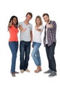 Casually dressed young people gesturing thumbs up Royalty Free Stock Photo