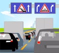 Casualty and traffic jam Royalty Free Stock Photo