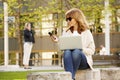 Casula businesswoman making call Royalty Free Stock Photo