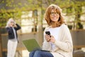 Casula businesswoman making call Royalty Free Stock Photo