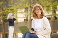 Casula businesswoman making call Royalty Free Stock Photo