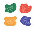 Set of origami icons for web or social networks